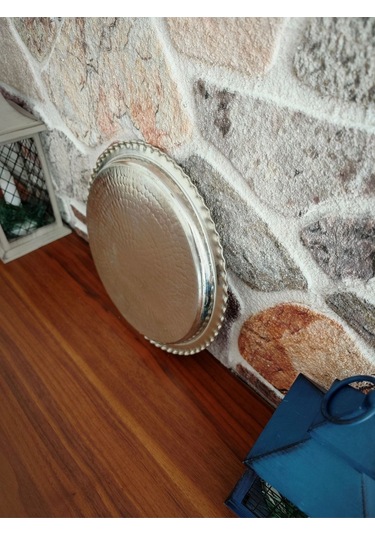 Modabakir Bakır Künefe Tepsi, Bakır Sunum Servis Tepsisi 30 Cm Model:6568995 Gümüş