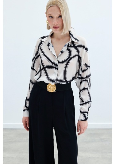 Salaş Gömlek - Ekru-135821 Ekru