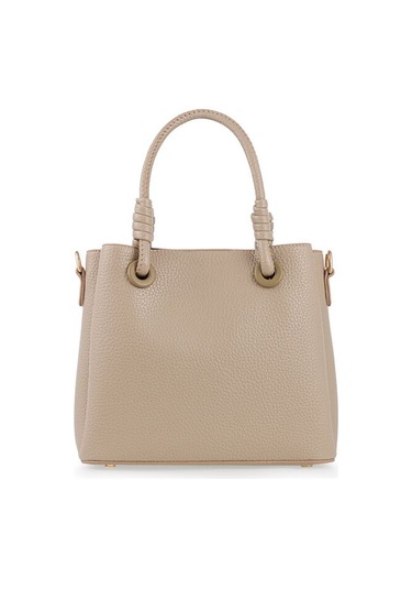 Bilik Deri Logo Detaylı Vizon Kadın El Çantası Riv 145-r Vizon