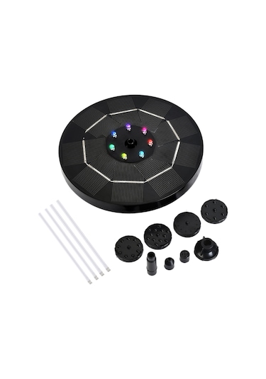 3.5 W Led Renkli Gradyan Işık Güneş Çeşmesi Pompası Siyah