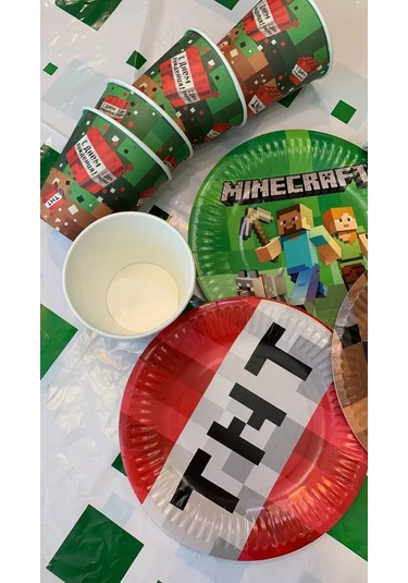 Eventbox Minecraft Tabağı Takımı Masa Örtülü 224277325 100 adet