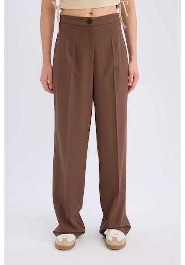DeFacto Standart Boy Kumaş Palazzo Pantolon Wide Leg Geniş Bol Paça Basic Düz Yüksek Bel C6402AX25SPBN473 DeFacto Standart Boy Kumaş Palazzo Pantolon Wide Leg Geniş Bol Paça Basic Düz Yüksek Bel C6402AX25SPBN473