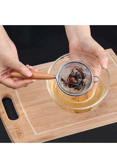 Ulzyvf Yağ Suyu Paslanmaz Örgü Net Meyve Konforlu Kepçe Kavrama Kaşık İnce Fonksiyonlu Filtre Erişte Elek Çok Amaçlı Çelik Mutfak Aleti Çelik