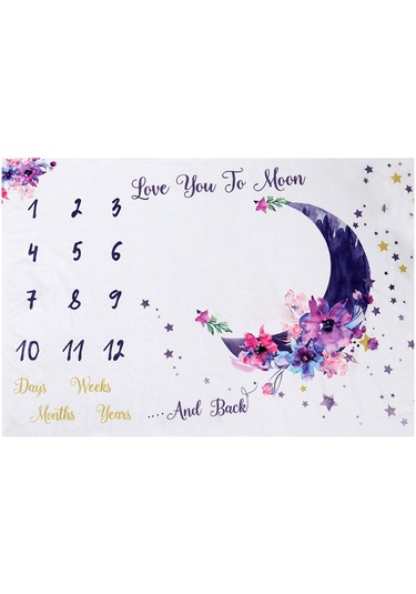 Dolıty Bebek Milestone Battaniye Aylık Ay Fotoğraf Prop Stil-a Stil A Çok Renkli