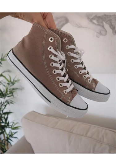 Bağcıklı Unisex Uzun Keten Ayakkabı-vizon-120 Vizon