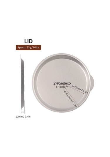 Teltree Tomshoo Ta8351 Titanyum Kahve Fincanı Kapağı - Saf Titanyum, 107mm, 23g, Gümüş Renk Diğer
