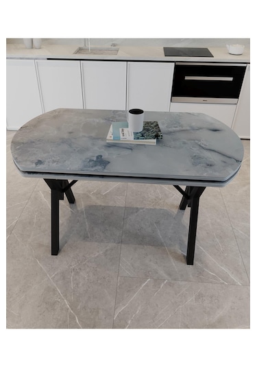 Avenza Living 70 120 Sabit Gofret Yemek Masası Gri - Mermer