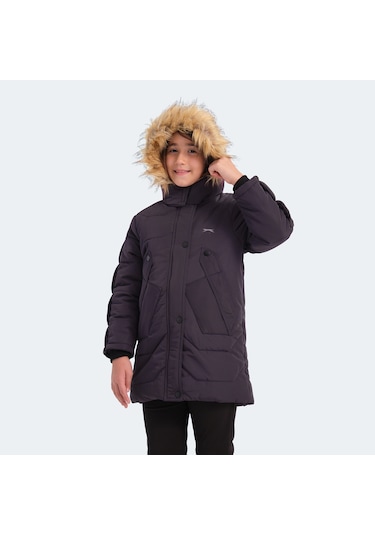 Slazenger CAMRON Çocuk Kapüşonlu Mor Mont & Kaban