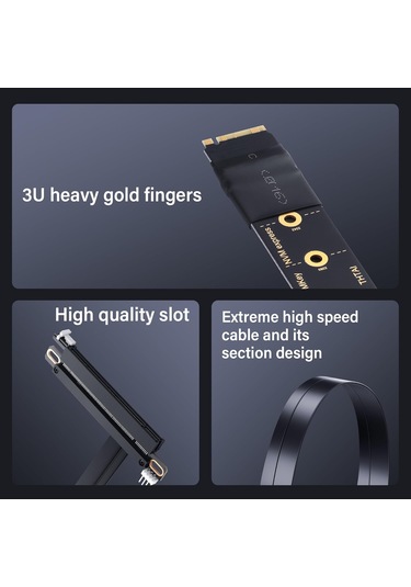 M.2 Ngff Nvme Anahtar M-pcıe 3.0 X16 Genişletici Kablosu M.2 İla Pcı-e 3.0 X16 M2 2230 2242 2260 2280 20cm İçin Dişi Yükseltici Kablosu