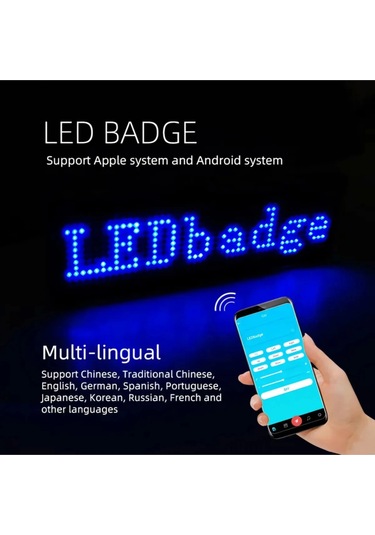 Matrix Kayan Led Yaka Rozeti Mobil Kontrollü Dijital Etiket 9 3cm - 9002666729678ynt Çok Renkli