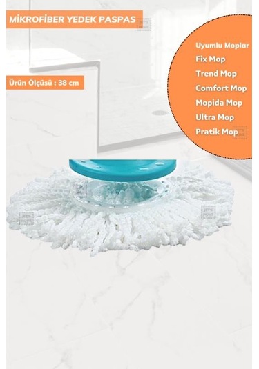 Mikrofiber Yedek Paspas Mop Comfort-magic-pratik-fix-ultra-trend-mopida Mop Uyumlu