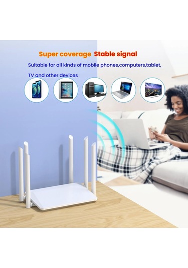 Sones Urant 1200mbps Kablosuz Yönlendirici, 6x5db Antenli Ab Fişiyle Ap Geniş Bant Çevirmeli Bağlantıyı Destekler
