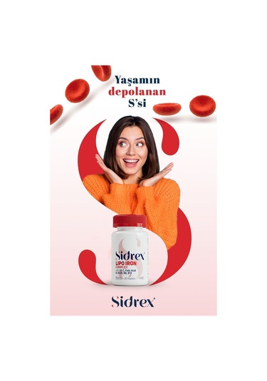 Sidrex Lipo Iron Complex Demir İçeren Takviye Edici Gıda 30 Kapsül