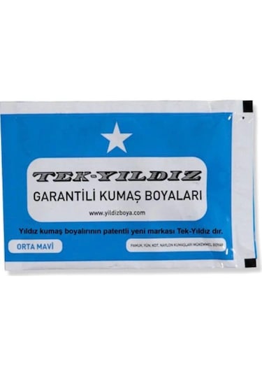 Tek Yıldız Kumaş Boyası Orta Mavi