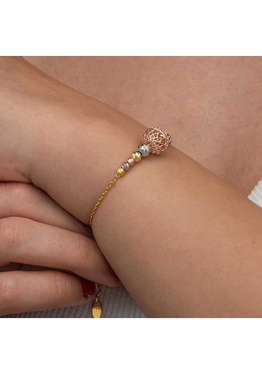 Gümüş Renkli Top Dorika Kadın Bileklik Gümüş