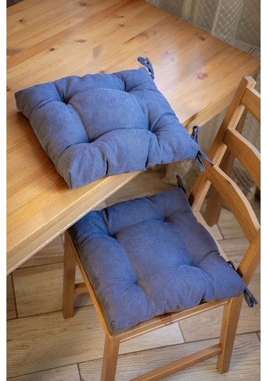 Slavıca Sandalyeye Takılan Bağcıklı Kare Yastık 40x40cm 363124946 Koyu Gri