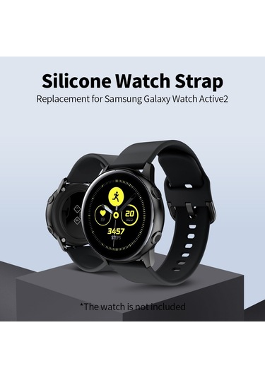 Vkemall Samsung Galaxy Watch Active2 Uyumlu 20mm Silikon Saat Kordonu, Yumuşak, Ayarlanabilir, Kırılmaya Dayanıklı, Bordo Rengi