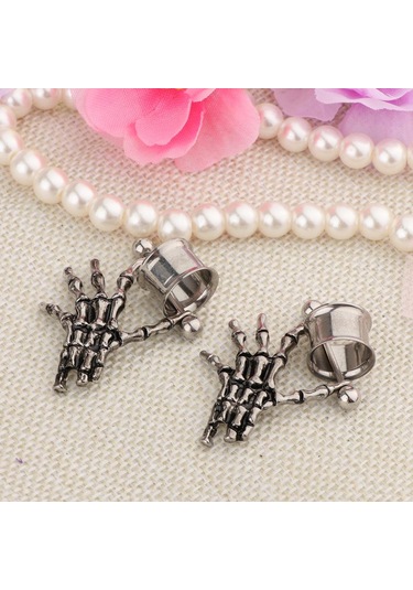 Homyl 2 Adet Paslanmaz Çelik İskelet El Kulak Tıkaçları 12mm Gümüş