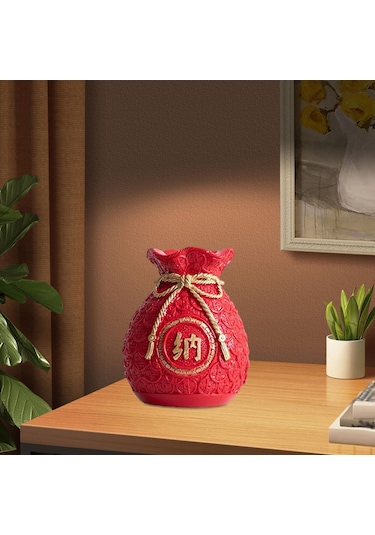 Suntek Çin Yeni Yılı Feng Shui Nimet Çantası Vazo Kırmızı