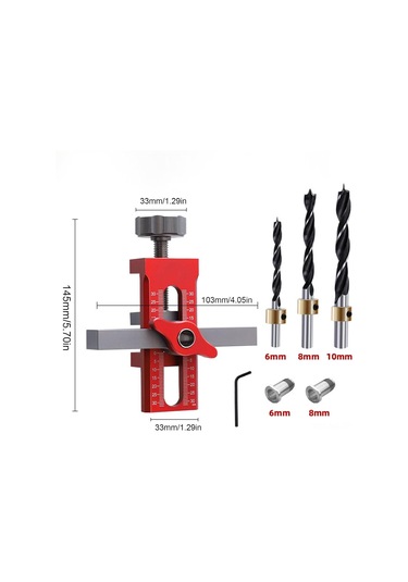 Wezone Alüminyum Kabinet Kapısı Montaj Aracı: Çift Fonksiyonlu Konumlandırıcı, Hassas Delme, 3 Delici Uçlu, Profesyonel Ahşap İşleri