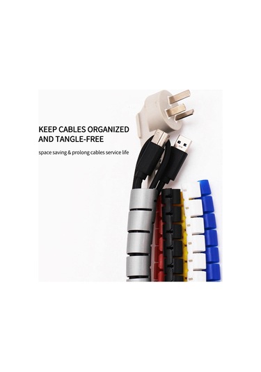 Samdoo Kablo Düzenleyici Tüp - 1.5/2 Metre Pe Malzeme İle Ev Ve Ofis Kablolarını Toplama