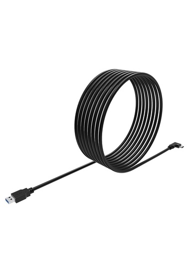 5 Metre Vr Bağlantı Kablosu Usb-c Usb-a 90 L Tipi Hızlı Ve Düşük Gecikmeli Data Kablo Vr Gözlük Uyumlu Esnek & Dayanıklı