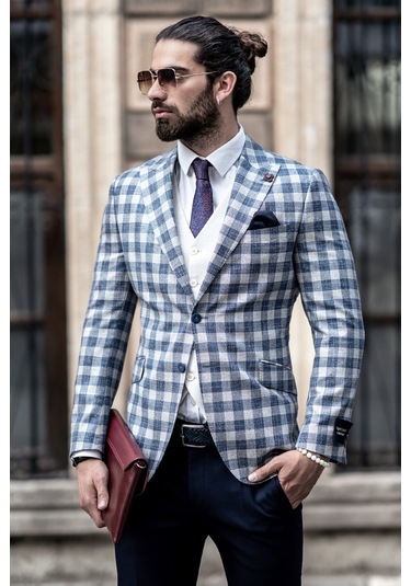 Sir Tek Ceket Ekose Regular Fit(434102097)