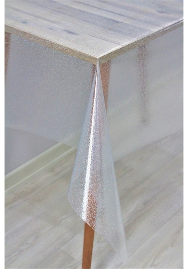 Pvc Şeffaf Simli Silinebilir Masa Örtüsü 005 Gri