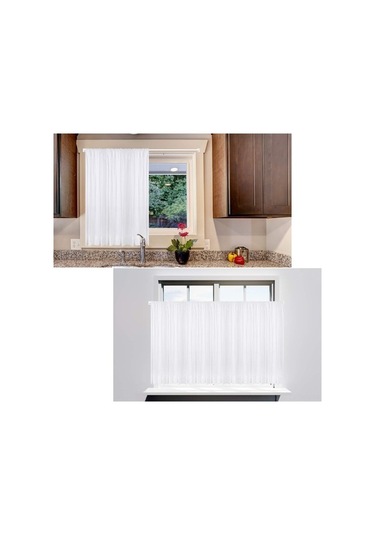 Ulzyvf Pratik Genişletilebilir Perde Çubuğu Seti - 4 Adet Ayarlanabilir Plastik Çubuk + 10 Askı 40-70 Cm Beyaz Beyaz