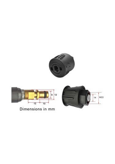 M22x1.4mm Yüksek Basınçlı Yıkama Hortumu Konnektörü Yıkama Çıkış Adaptörü Karcher Uyumlu K2 K3 K4 K5 K6 K7