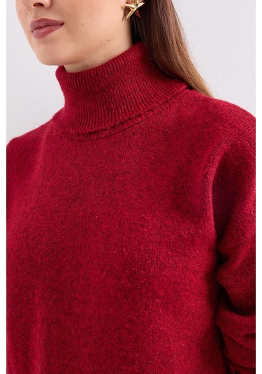 15891 Kazak Etek Triko İkili Takım - Kırmızı Kırmızı