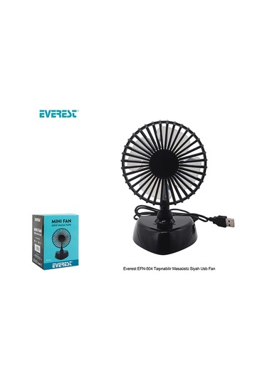 Everest Efn 504 Taşınabilir Masaüstü Siyah Usb Fan