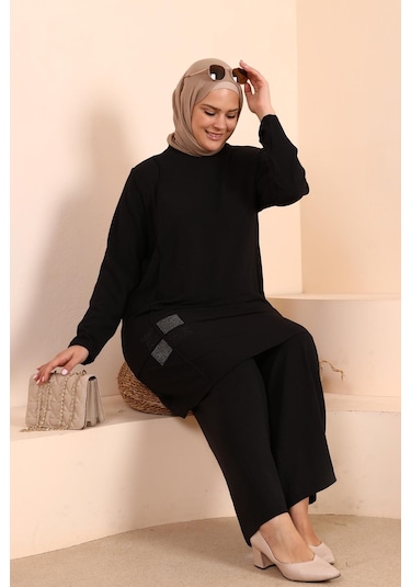 Kadin Tesettur Giyim Buyuk Beden Tesettur İkili Takim Ayrobin Pantolon Tunik Takim 001
