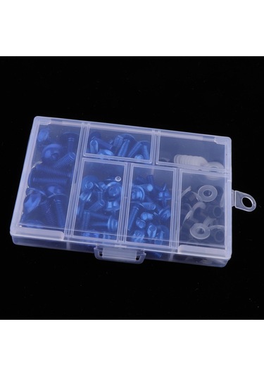 Suntek Motosiklet Komple Fairing Civata Takımı Raptiye Klipler Vidalar Mavi 158 Adet