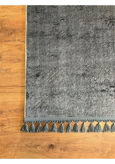 Saraz Halı Puffy Kabartma Desenli Yıkanabilir Kaymaz Taban Salon Halısı Mutfak Koridor Halısı S51