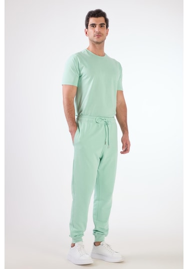 Dufy Mint Yeşili Erkek Eşofman Altı - Regular Fit Mint Yeşili
