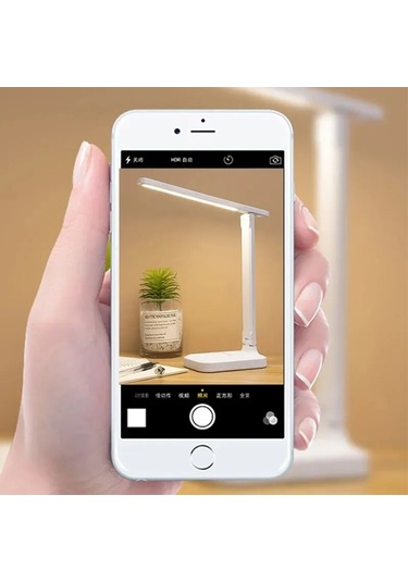 3 Kademesiz Karartma Dokunmatik Kontrollü Led Katlanabilir Masa Beyaz