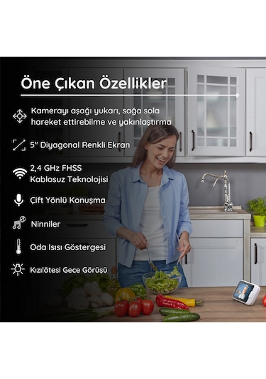 Hubble Nursery View Pro 5" Dijital Video Bebek Kamerası