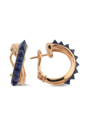 Lapis Taşlı Altın Küpe