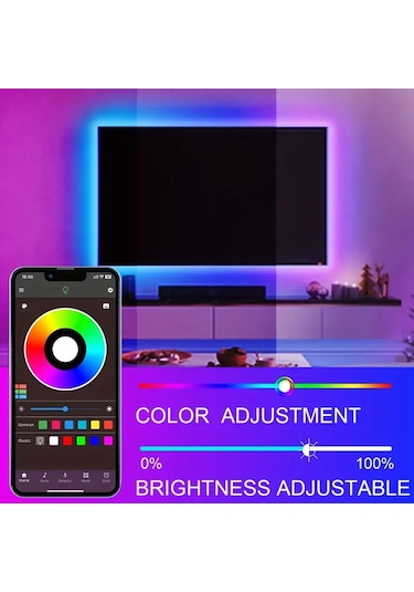 Suofeng 24v Rgb Led Şerit Işık - 30 Metre Bluetooth Müzik Kontrollü, 44 Tuşlu Kumanda Su Geçirmez Değil
