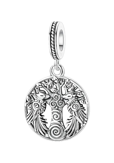 İskandinav Viking Hayat Ağacı Sallantılı Charm Gümüş