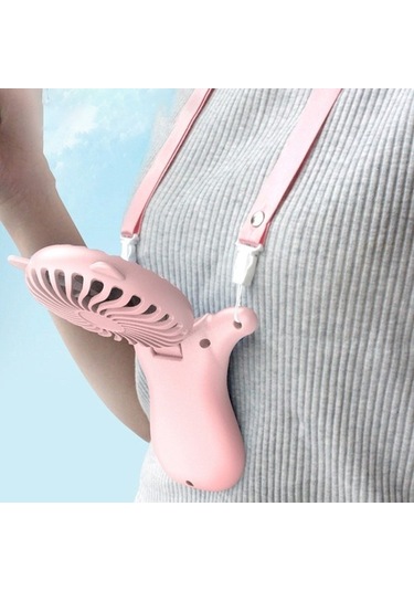 Mini Fan Tembel Taşınabilir Kordon Asılı Boyun Fan El Masaüstü Katlanır Usb Mini Dilsiz Sevimli Küçük Fan 6924 Renkli