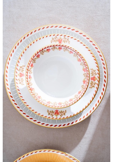 Mia 6 Kişilik 30 Parça Porselen Yemek Takımı Renkli