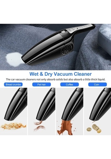 Novahub Güçlü 120w Çift Kullanımlı Yedinci Nesil Araba Süpürgesi Siyah Siyah