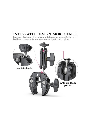 Reedark Çok Fonksiyonlu 360 Dönebilir Alüminyum Kelepçe 1/4 Ve 3/8 İnç Vida 1.5kg Yük Kapasiteli