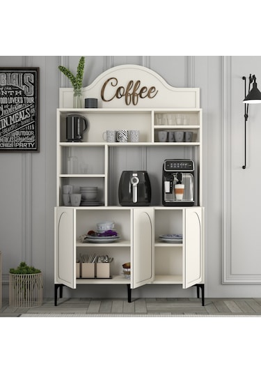 Lyon Kahve Köşesi 120cm - Krem / Siyah