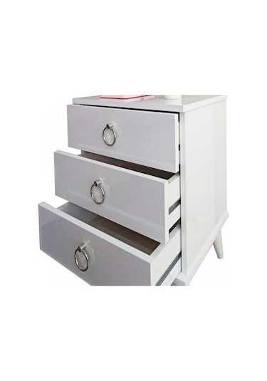 Komidin / Şifonyer 3 Çekmece Gümüş / Yatak Odası / Genç Odası /