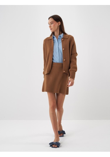 Camel Doğal Yün Dokulu Regular Fit Etek 851069 CAMEL