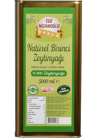 Ege Nizamoğlu Naturel Birinci Zeytinyağı 5 L