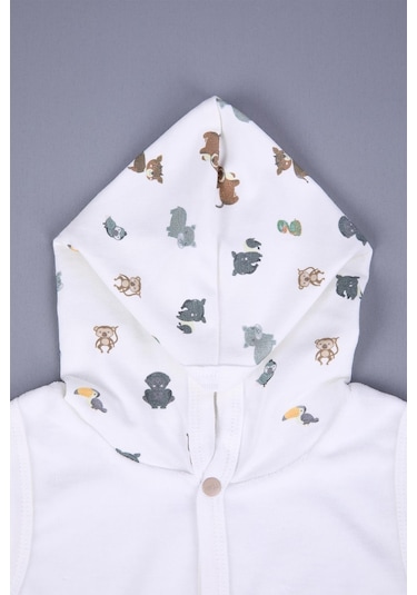 Babyhola Kız Erkek Bebek Kapüşonlu Kadife Cepli Yelek 3297 001